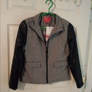 Leather and tweed jacket
